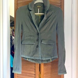 Free People green cotton blazer